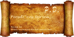 Porpáczy Dorina névjegykártya